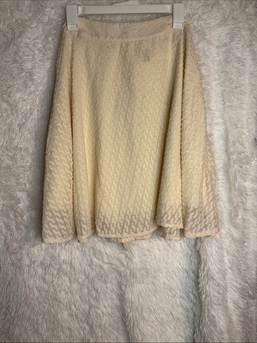 SHEIN Cream Textured Circle Skirt